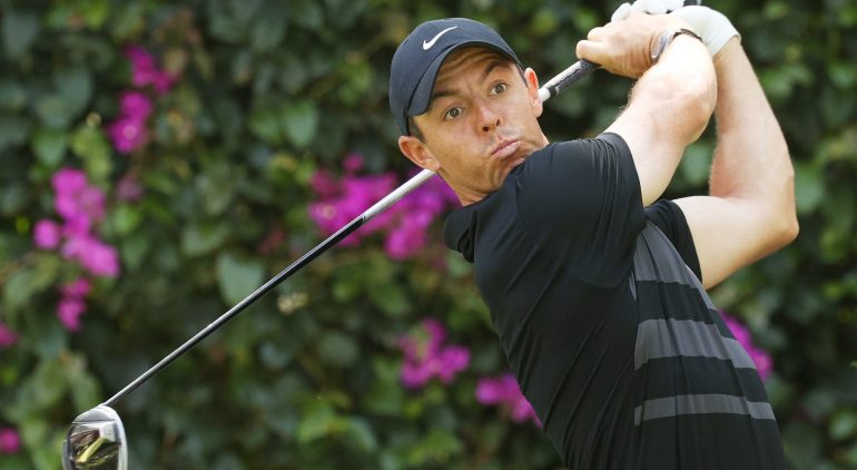 MEXICO CITY, MEXICO - FEBRUARY 20: Rory McIlroy of Northern Ireland plays his shot from the 14th tee during the first round of the World Golf Championships Mexico Championship at Club de Golf Chapultepec on February 20, 2020 in Mexico City, Mexico. (Photo by Rob Carr/Getty Images)