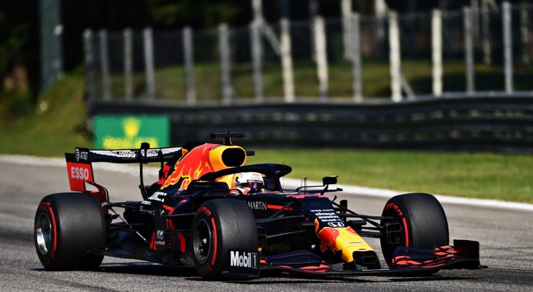 MONZA, ITALY - SEPTEMBER 06: Max Verstappen of the Netherlands driving the (33) Aston Martin Red Bull Racing RB16 during the F1 Grand Prix of Italy at Autodromo di Monza on September 06, 2020 in Monza, Italy. (Photo by Miguel Medina - Pool/Getty Images)